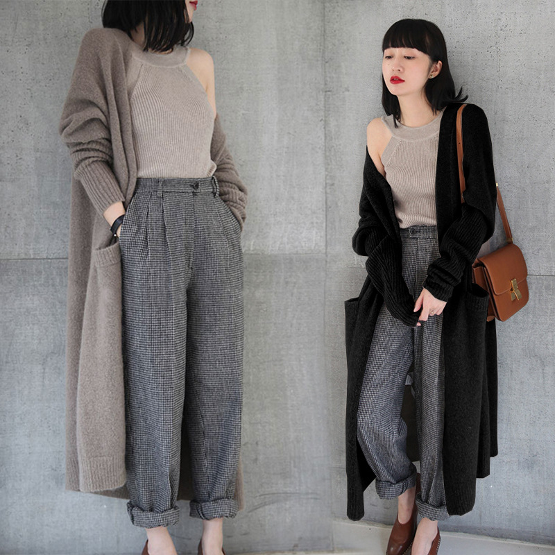 Lazy style mid-length sweater 6 02