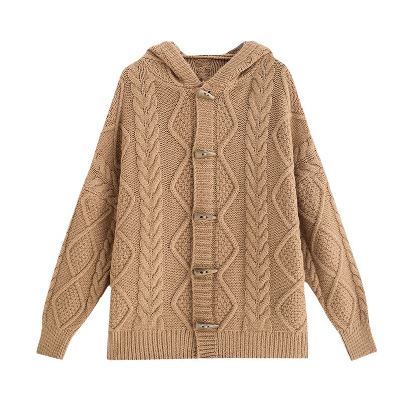 Vintage Hooded Knit Cardigan 8