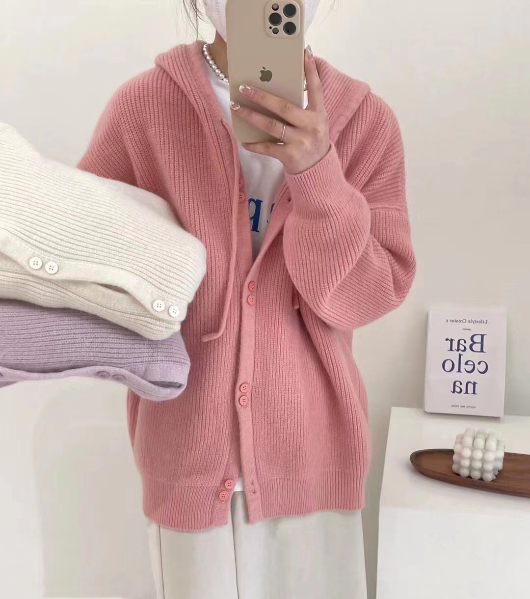 Women's fruit color sweater coat 13