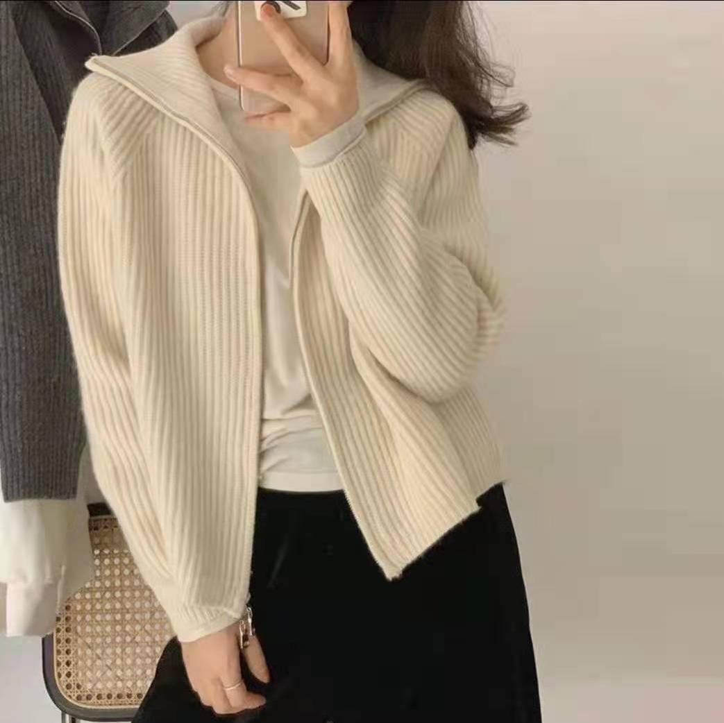 Designer niche lapel sweater 23 02