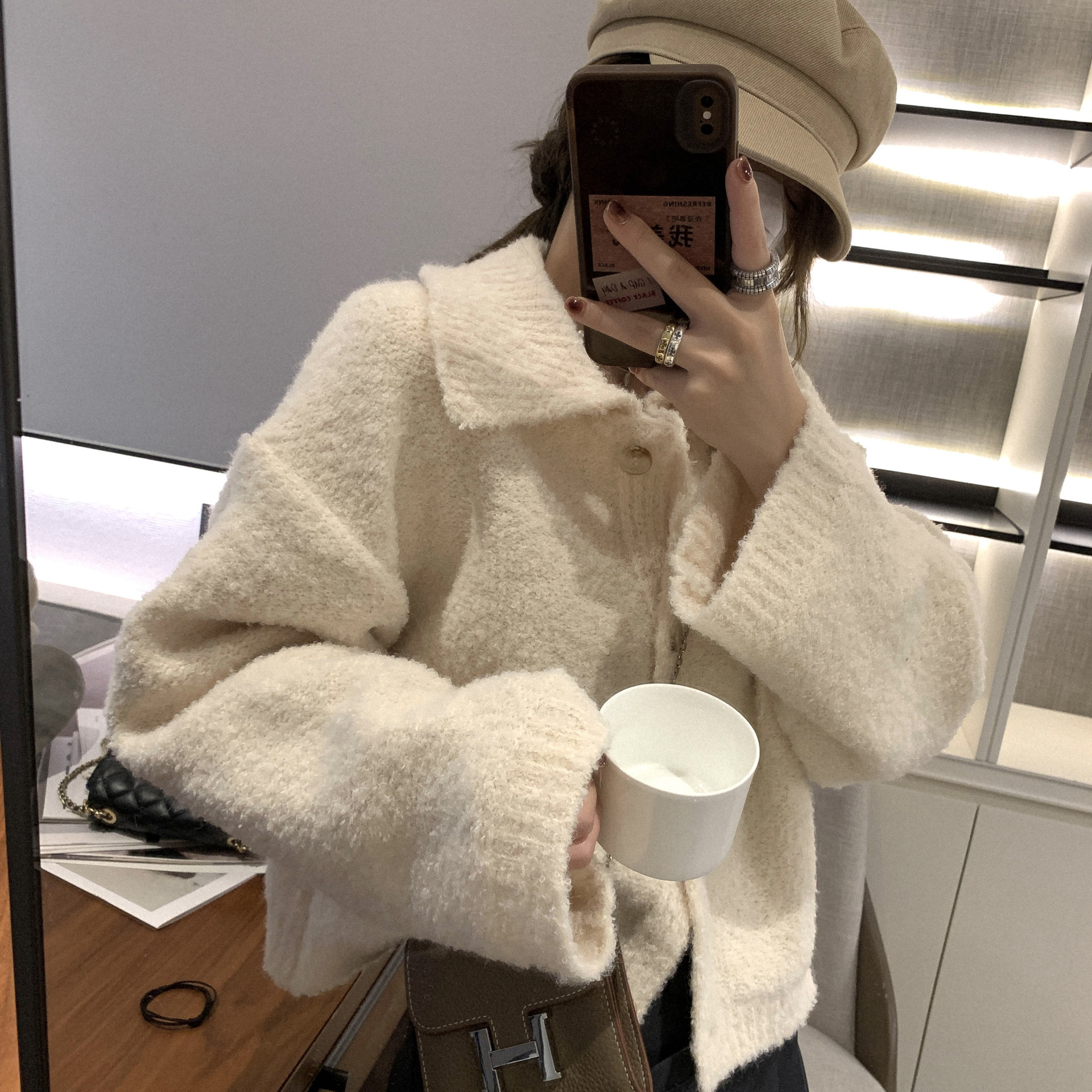 Loose base knitted cardigan 22