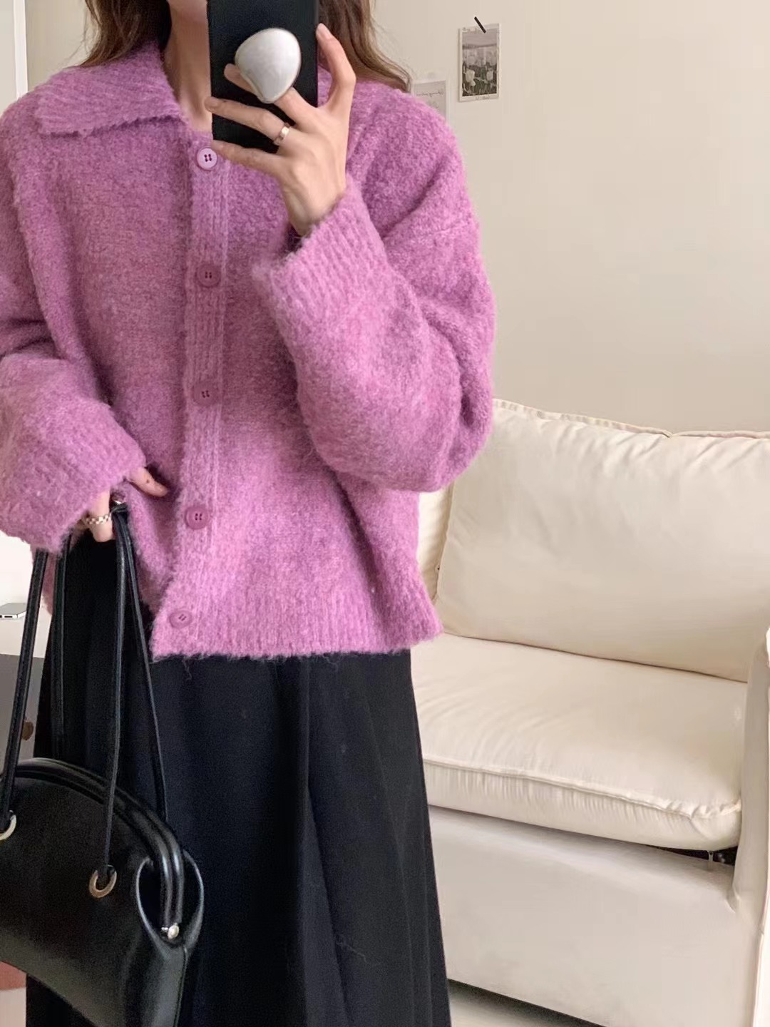 Loose base knitted cardigan 22