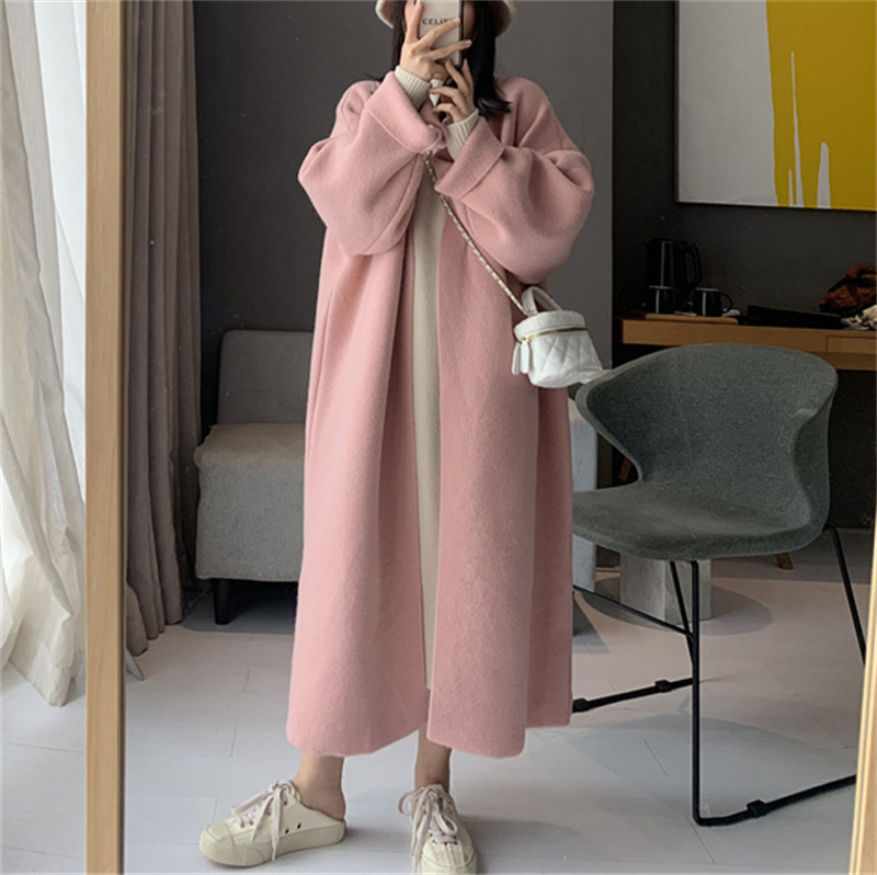 Knee-length thick sweater coat 42