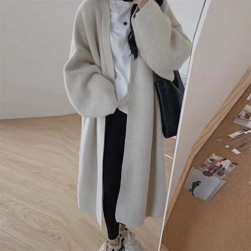 Knee-length thick sweater coat 42