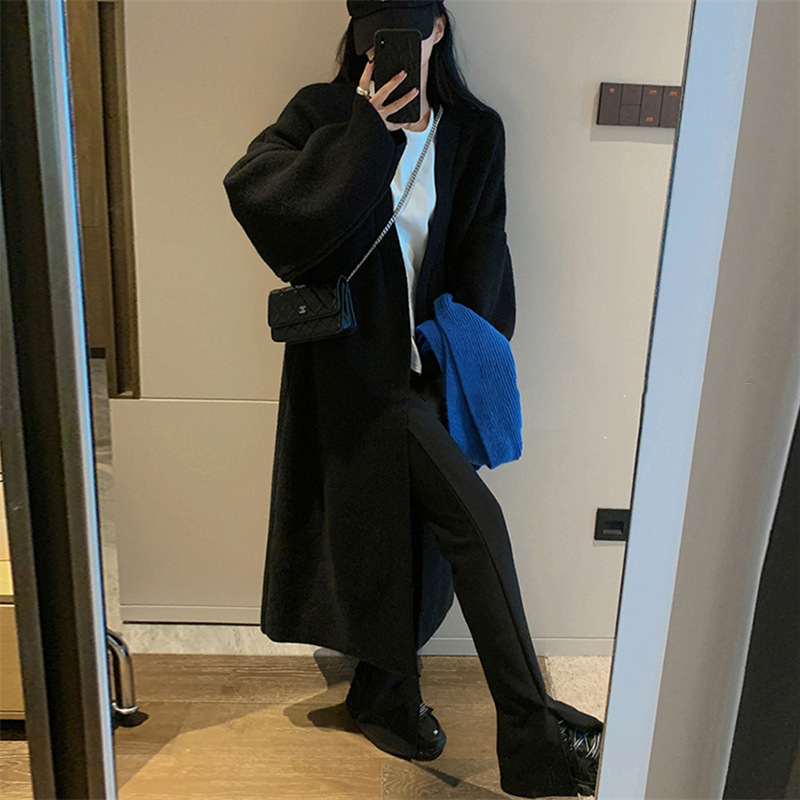 Knee-length thick sweater coat 42