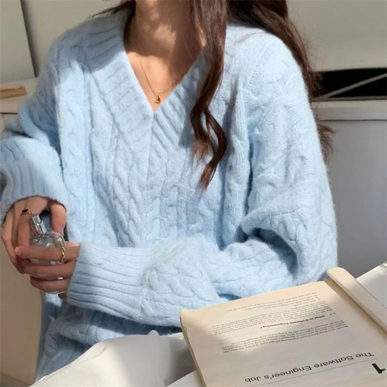 Thickened cable knit sweater top 41