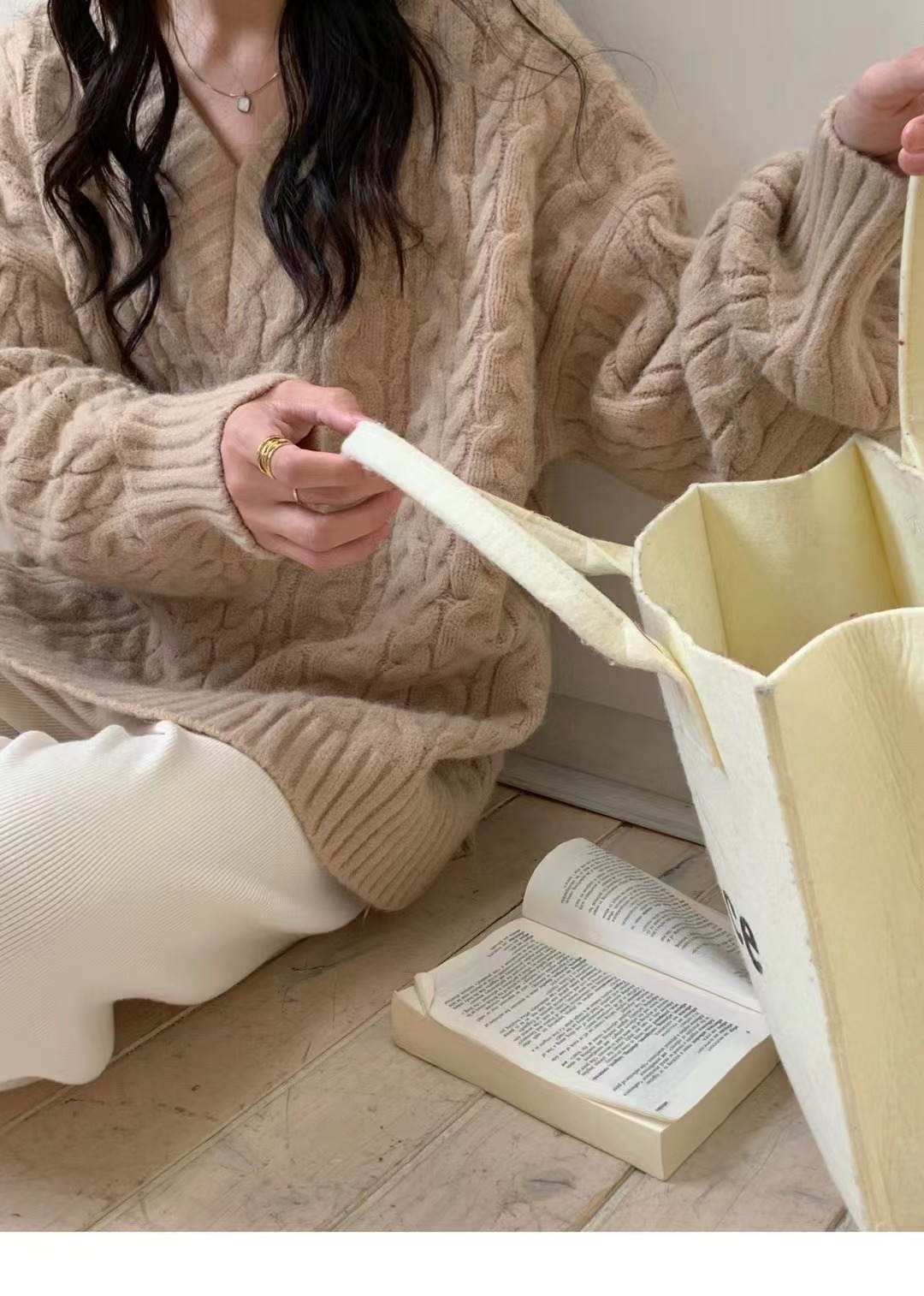 Thickened cable knit sweater top 41