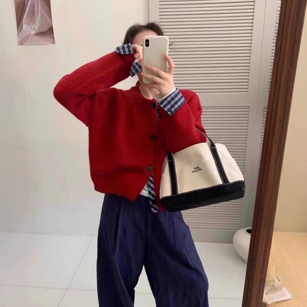 Wear a plaid sweater top 56